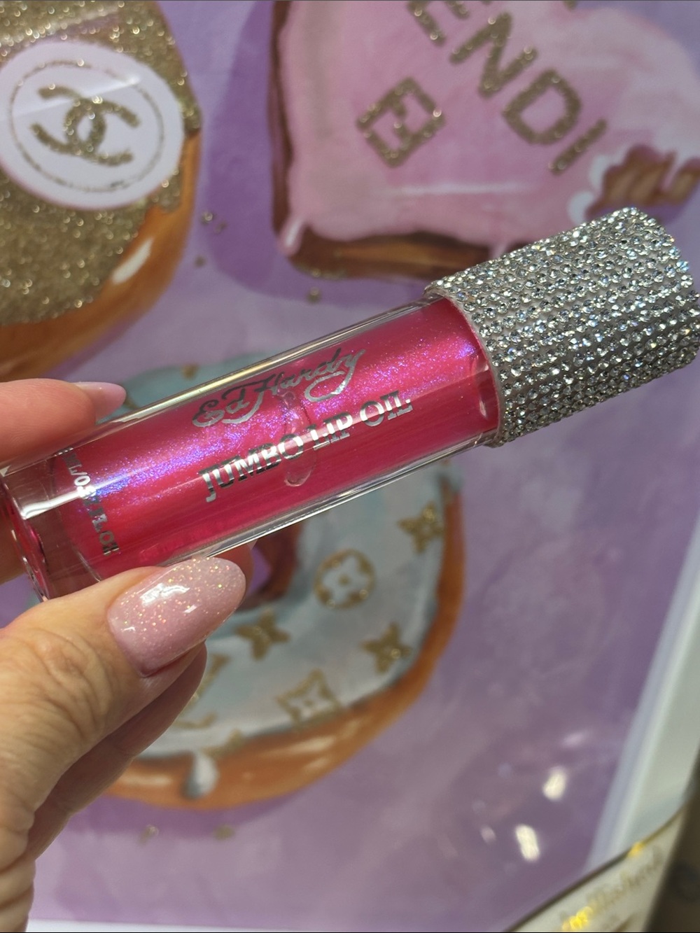 Ed Hardy Shimmery Pink Jumbo Lip Oil 🆕